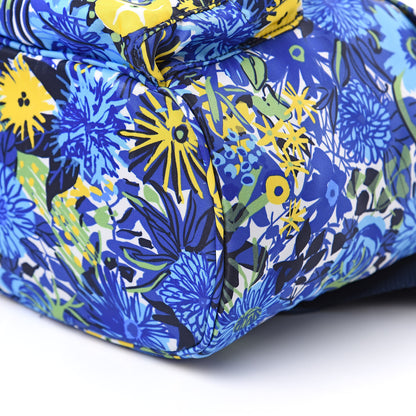 Prada Tessuto Nylon Floral Print Single Buckle Backpack Bluette Dis Primule 9 of 9