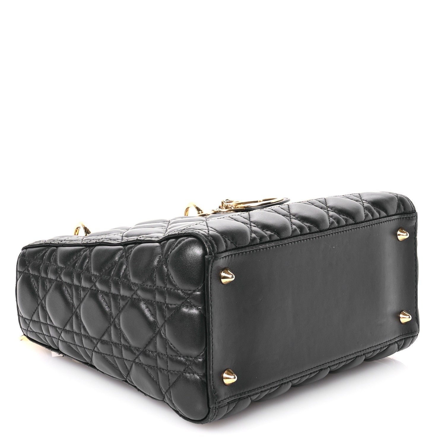 Christian Dior Lambskin Cannage Medium Lady Dior Black 4 of 11