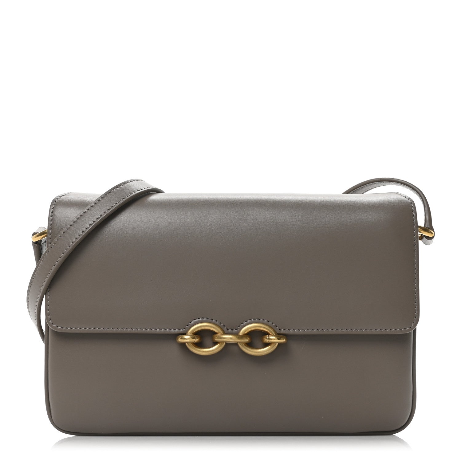 Saint Laurent Smooth Calfskin Le Maillon Satchel Greyish Brown 1 of 10