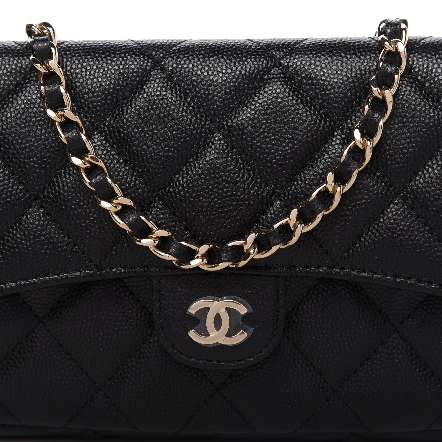Chanel Caviar Quilted Flap Phone Holder With Chain Black 11 of 12