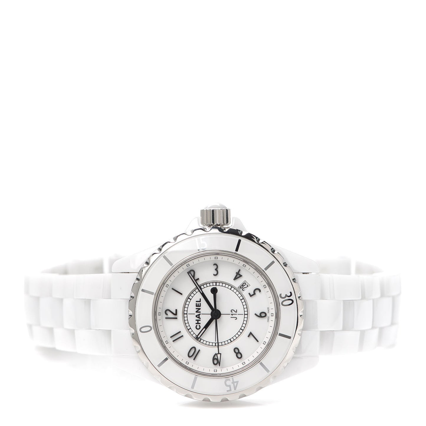 Stainless Steel Ceramic 33mm J12 Quartz Watch White