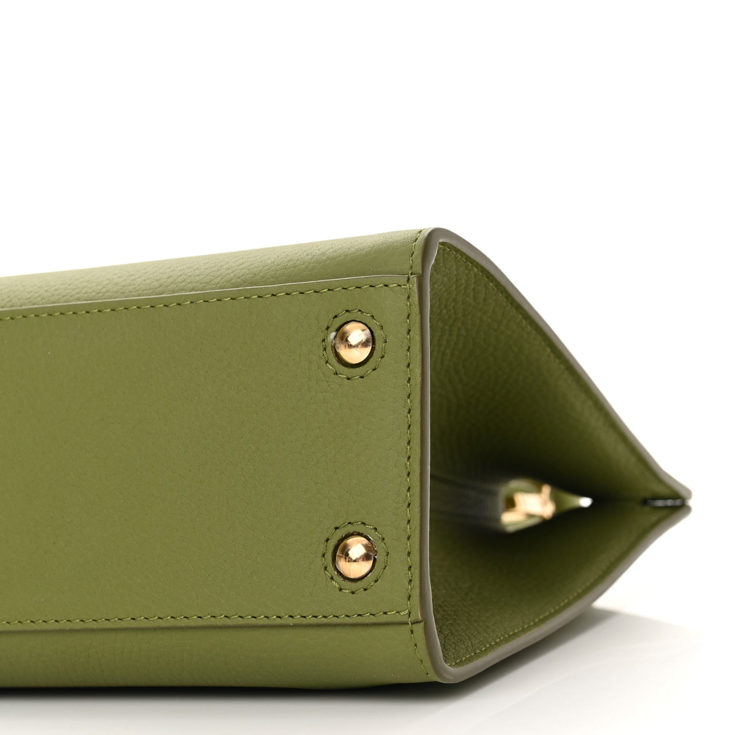Grained Calfskin Mini Frances Tote Spruce Green