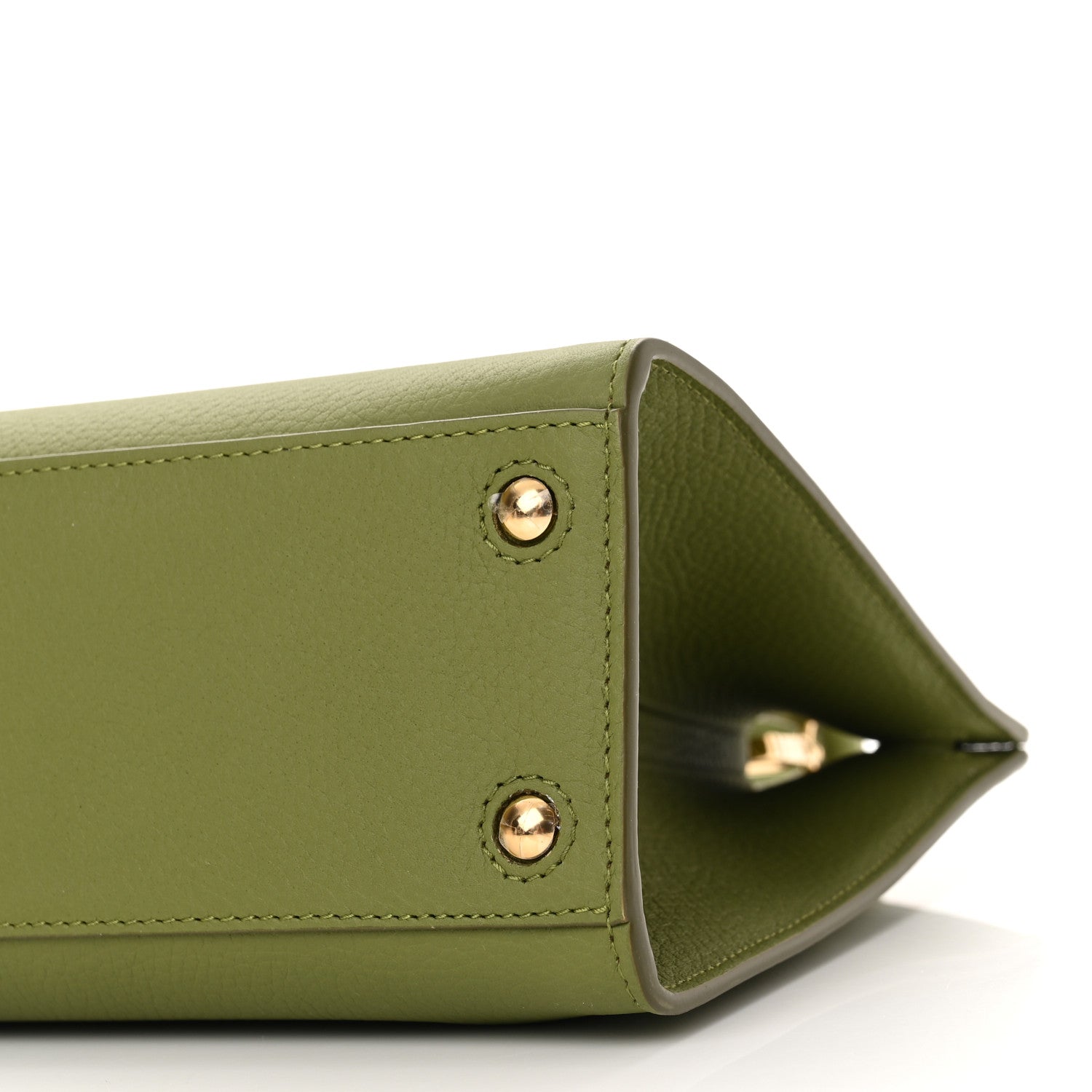 Burberry Grained Calfskin Mini Frances Tote Spruce Green 9 of 9