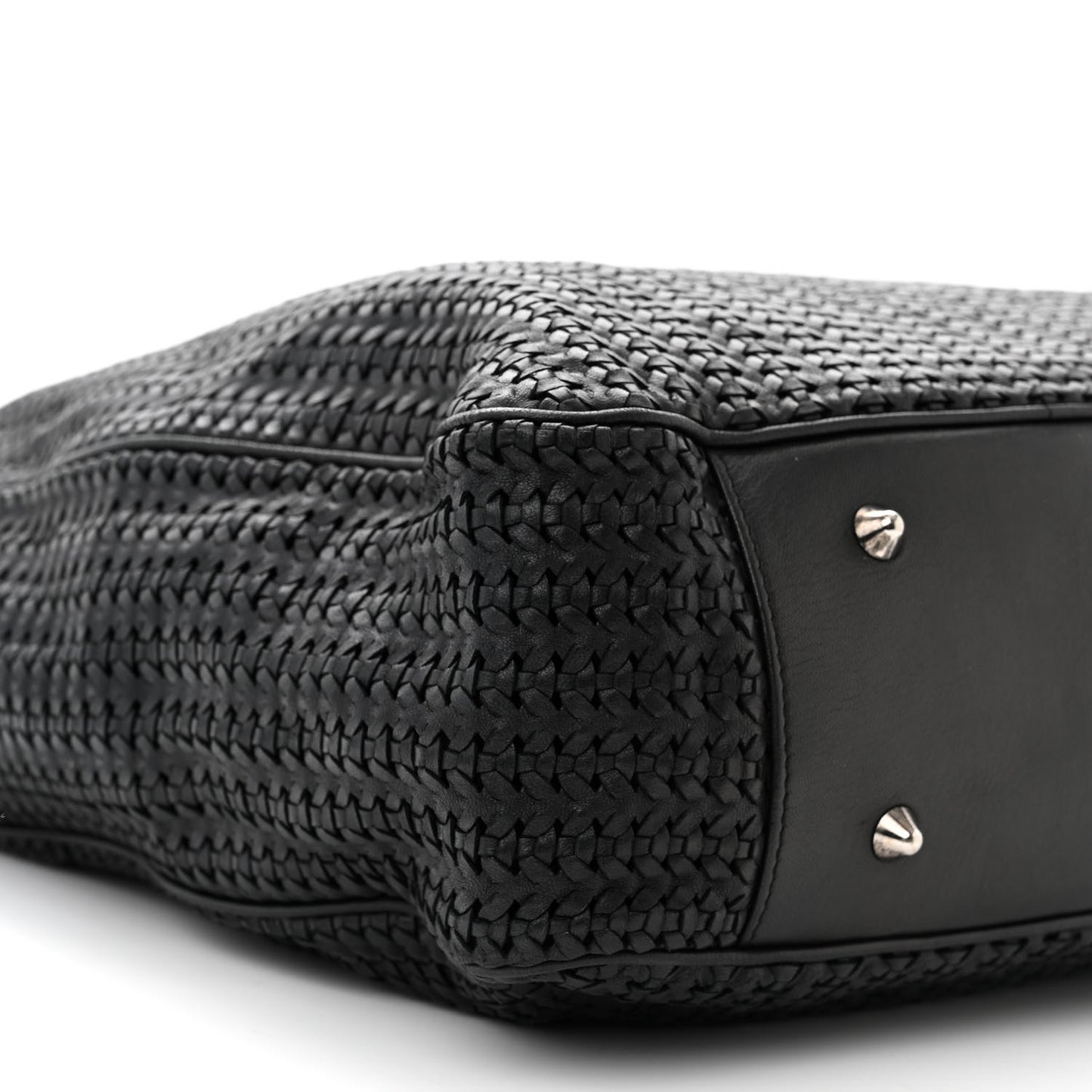 Lambskin Woven Dior Soft Shopping Tote Black