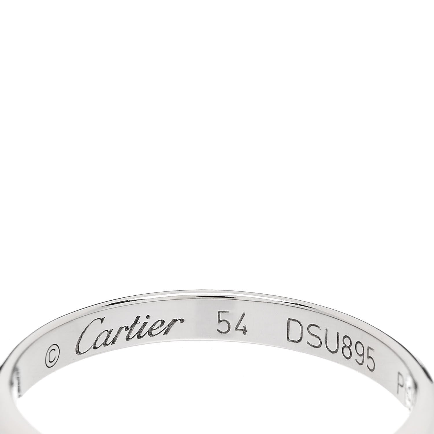 Cartier Platinum 2.5mm 1895 Wedding Band Ring 54 6.75 4 of 5