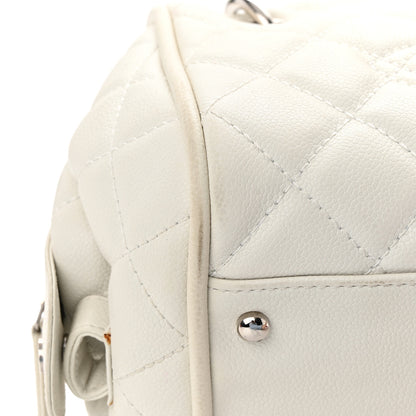 Chanel Caviar Quilted CC Timeless Bowler White 9 of 23
