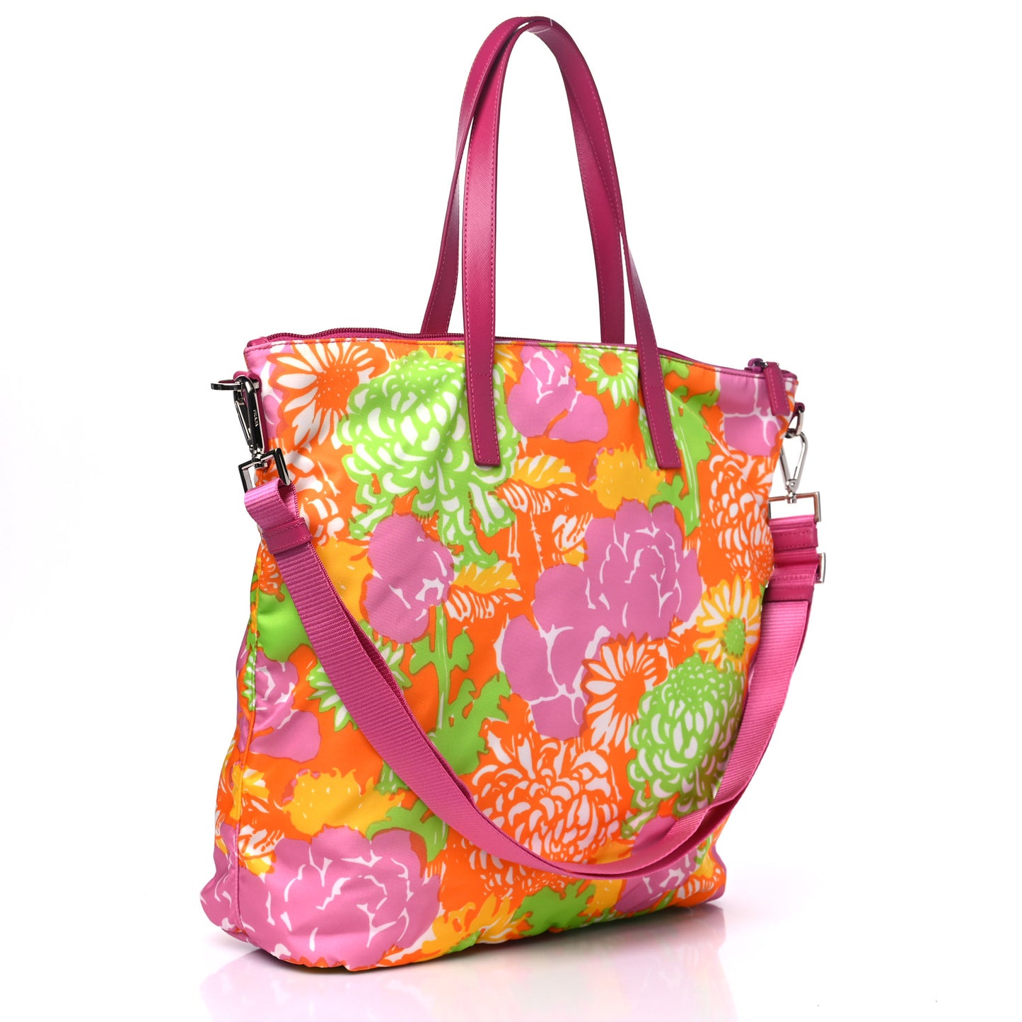 Tessuto Nylon Floral Print Tote Pink Multicolor
