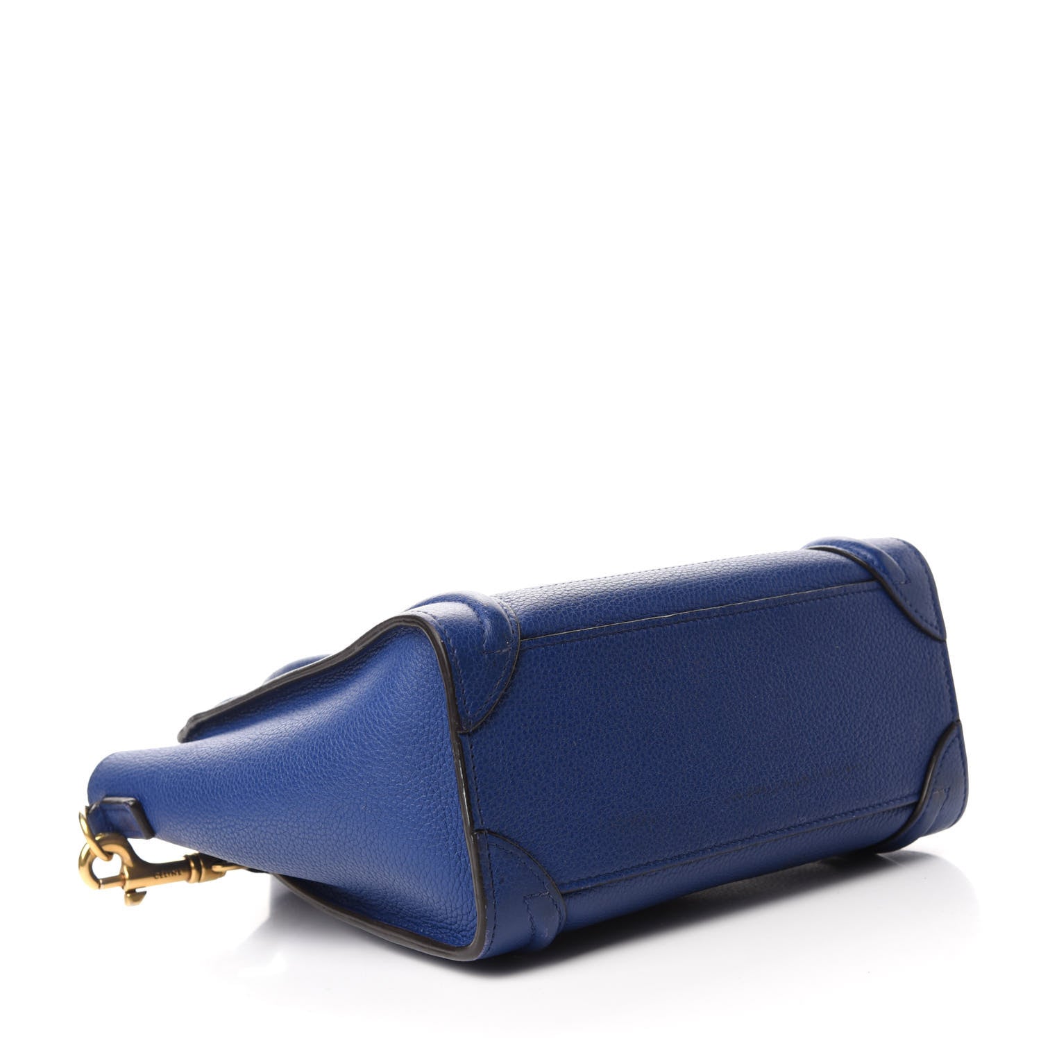 Celine Drummed Calfskin Nano Luggage Indigo 4 of 15