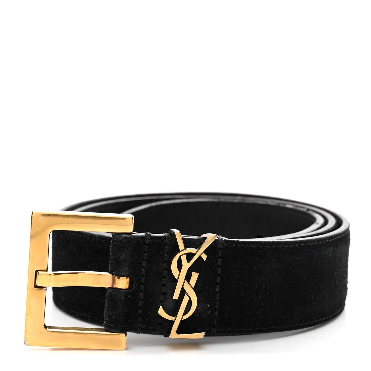 Suede Monogram Cassandre Belt 75 30 Black