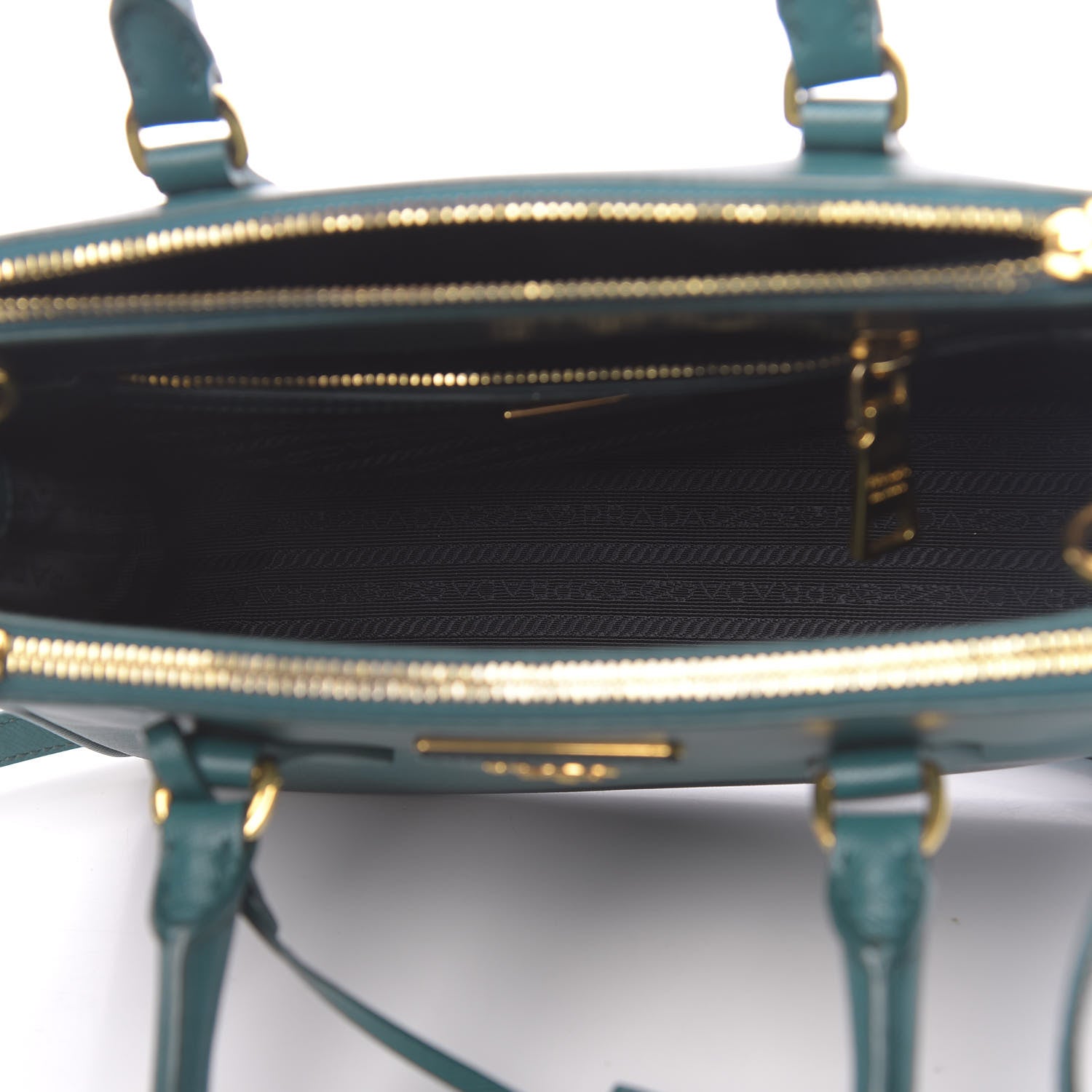 Prada Saffiano Lux Mini Galleria Double Zip Tote Ottanio 5 of 10
