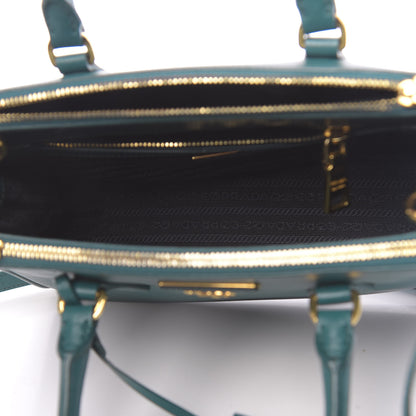 Prada Saffiano Lux Mini Galleria Double Zip Tote Ottanio 5 of 10