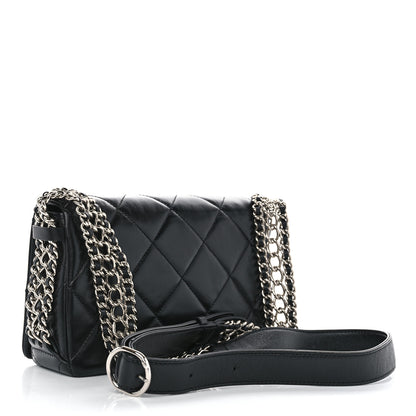 Chanel Lambskin Quilted Small Chain Rows Flap Black 3 of 11