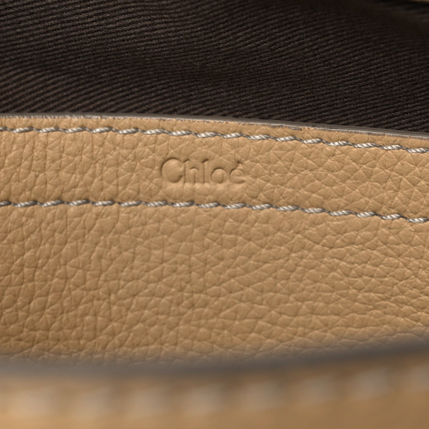 Chloe Grained Calfskin Medium Marcie Saddle Bag Cork Beige 6 of 14