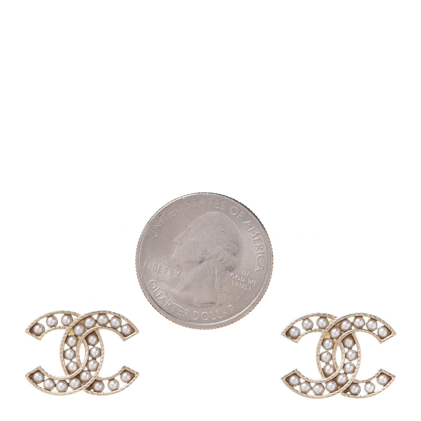Pearl CC Earrings Gold