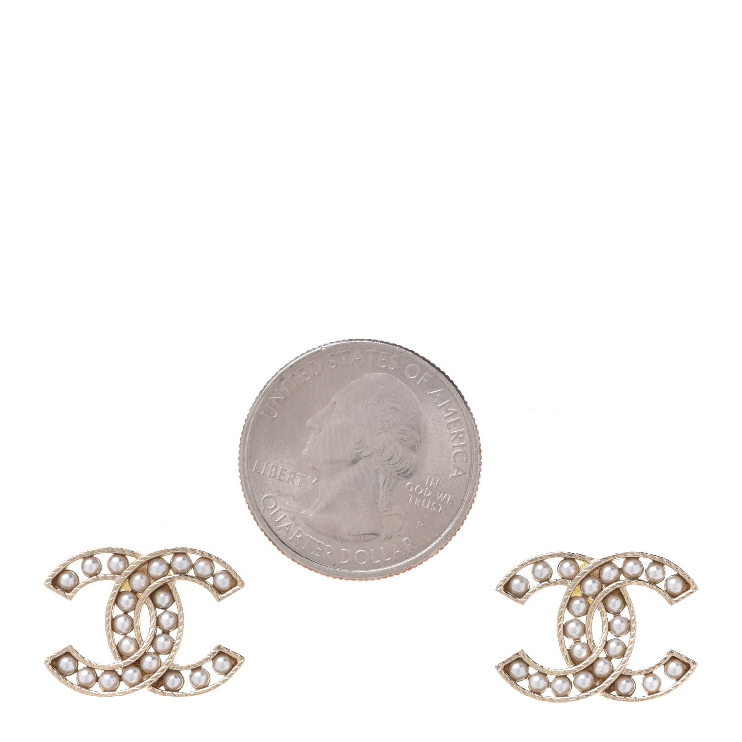 Chanel Pearl CC Earrings Gold 2 of 5