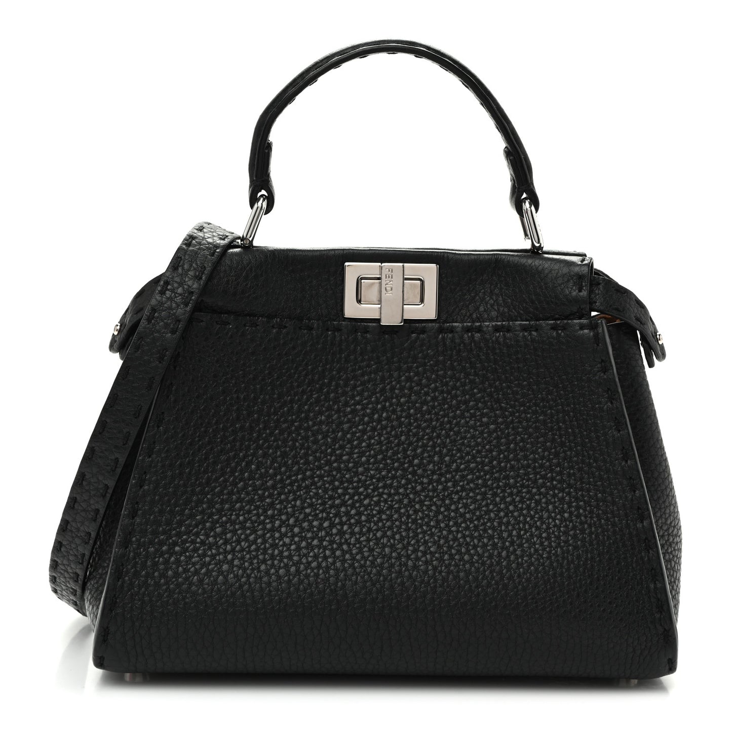 Cuoio Romano Selleria Bi-Color Mini Peekaboo Iconic Satchel Black Mou