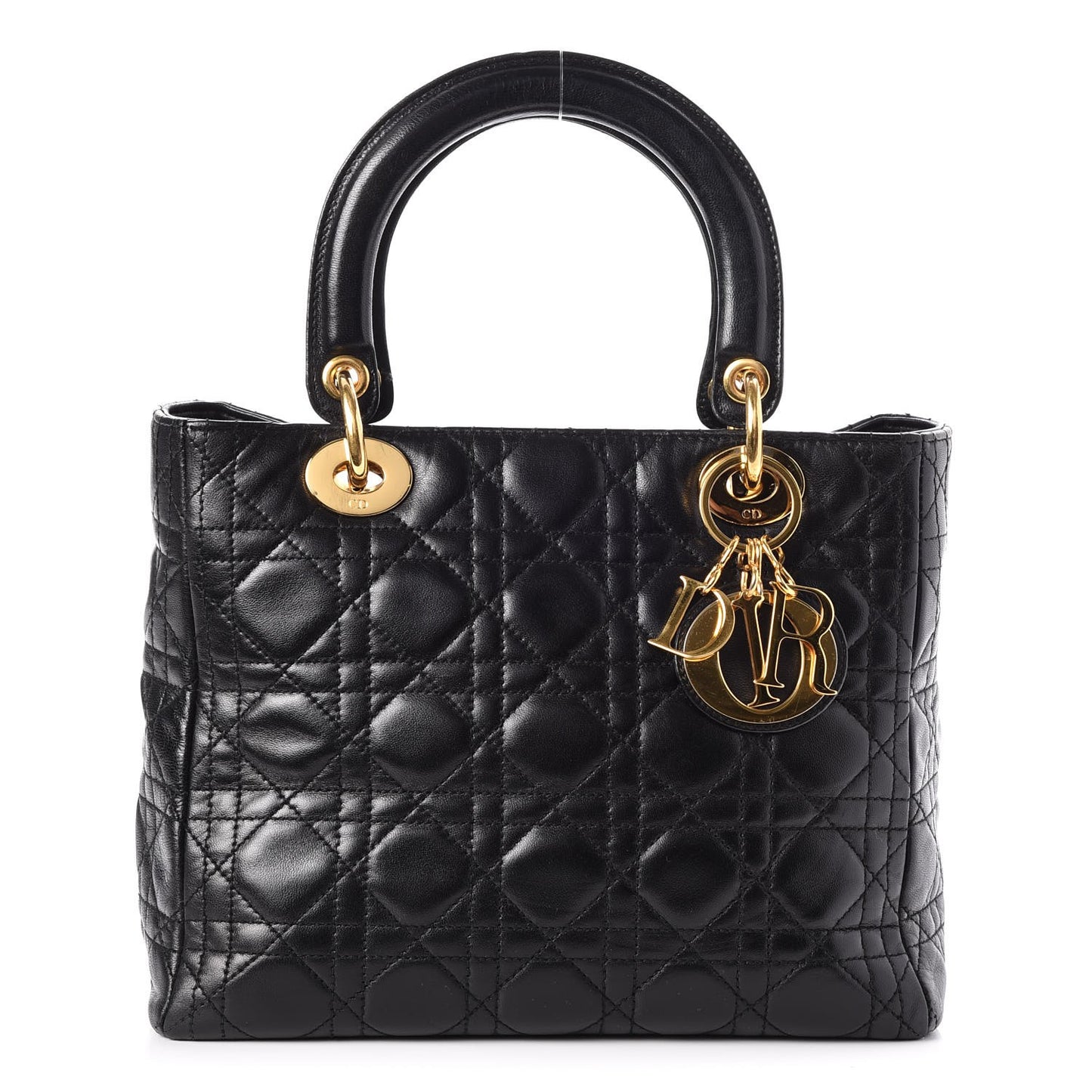 Lambskin Cannage Medium Lady Dior Black