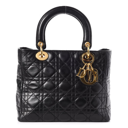 Christian Dior Lambskin Cannage Medium Lady Dior Black 1 of 20