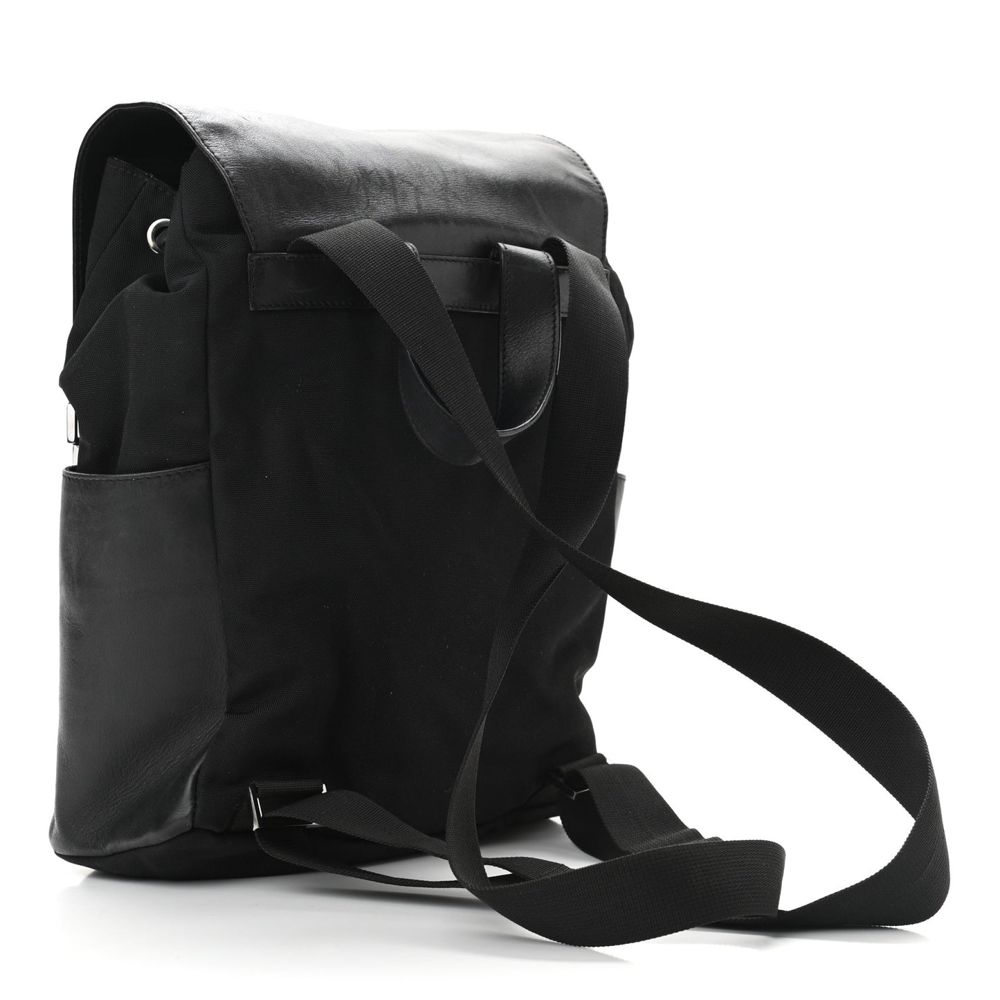 Calfskin Canvas Backpack Black