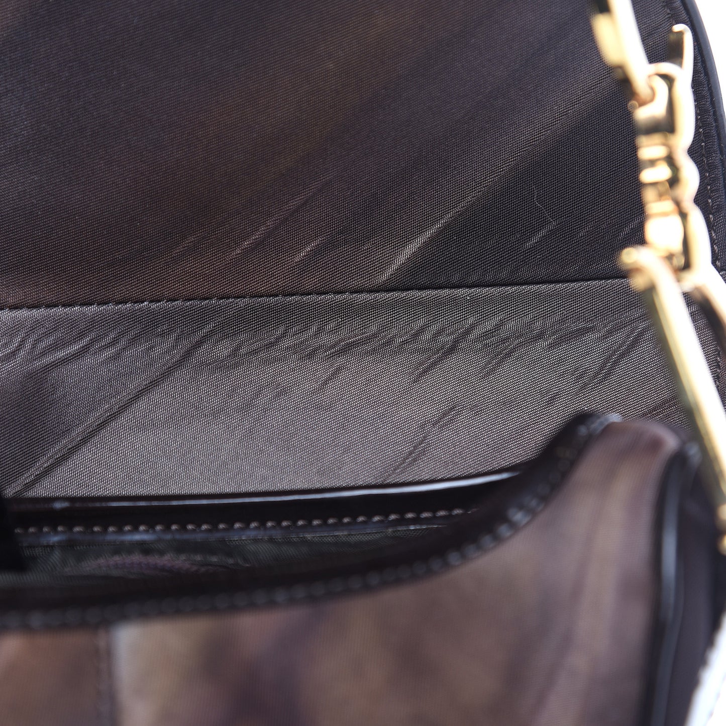 Satin Saddle Bag Brown Multicolor