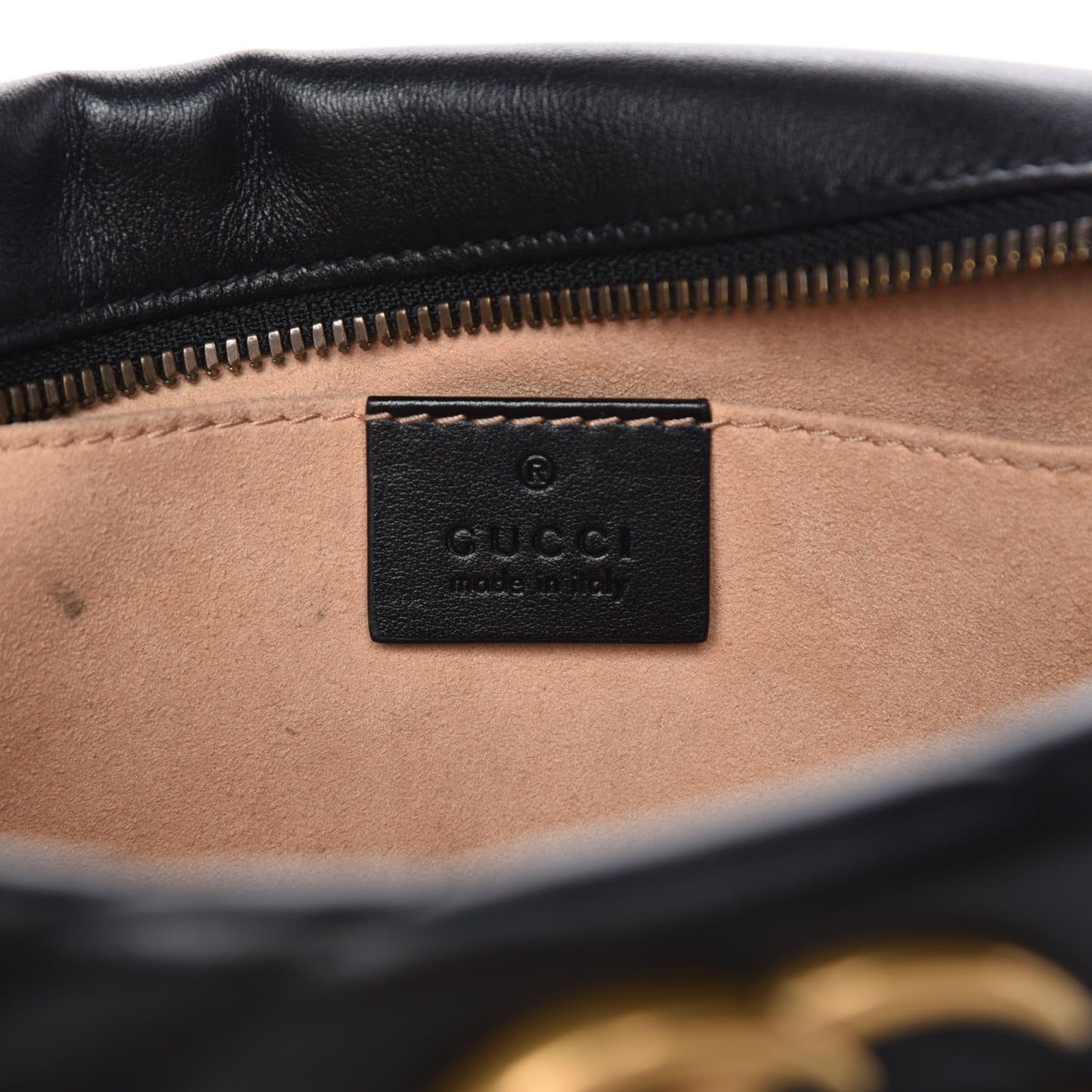 Calfskin Matelasse Small GG Marmont Chain Shoulder Bag Black