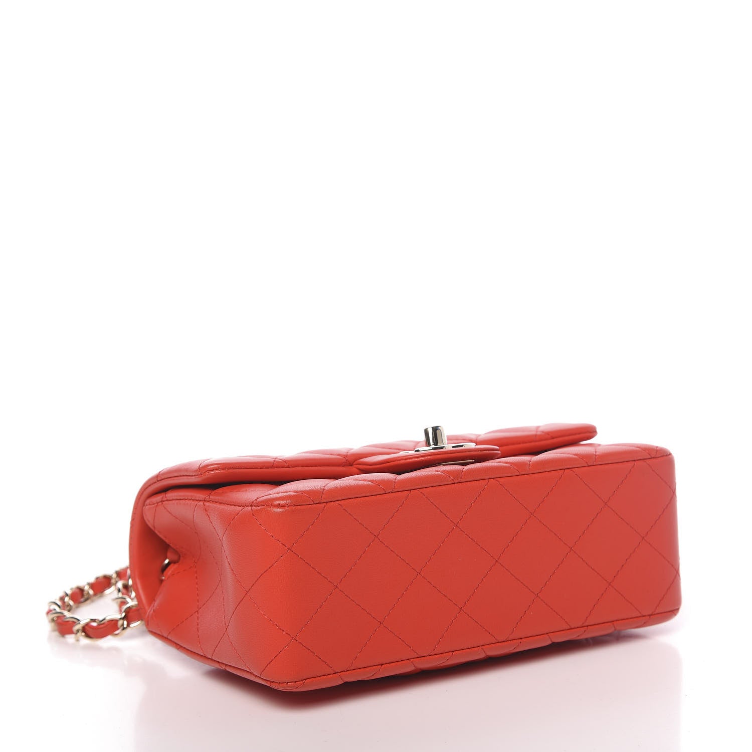 Chanel Lambskin Quilted Mini Rectangular Flap Red 4 of 11