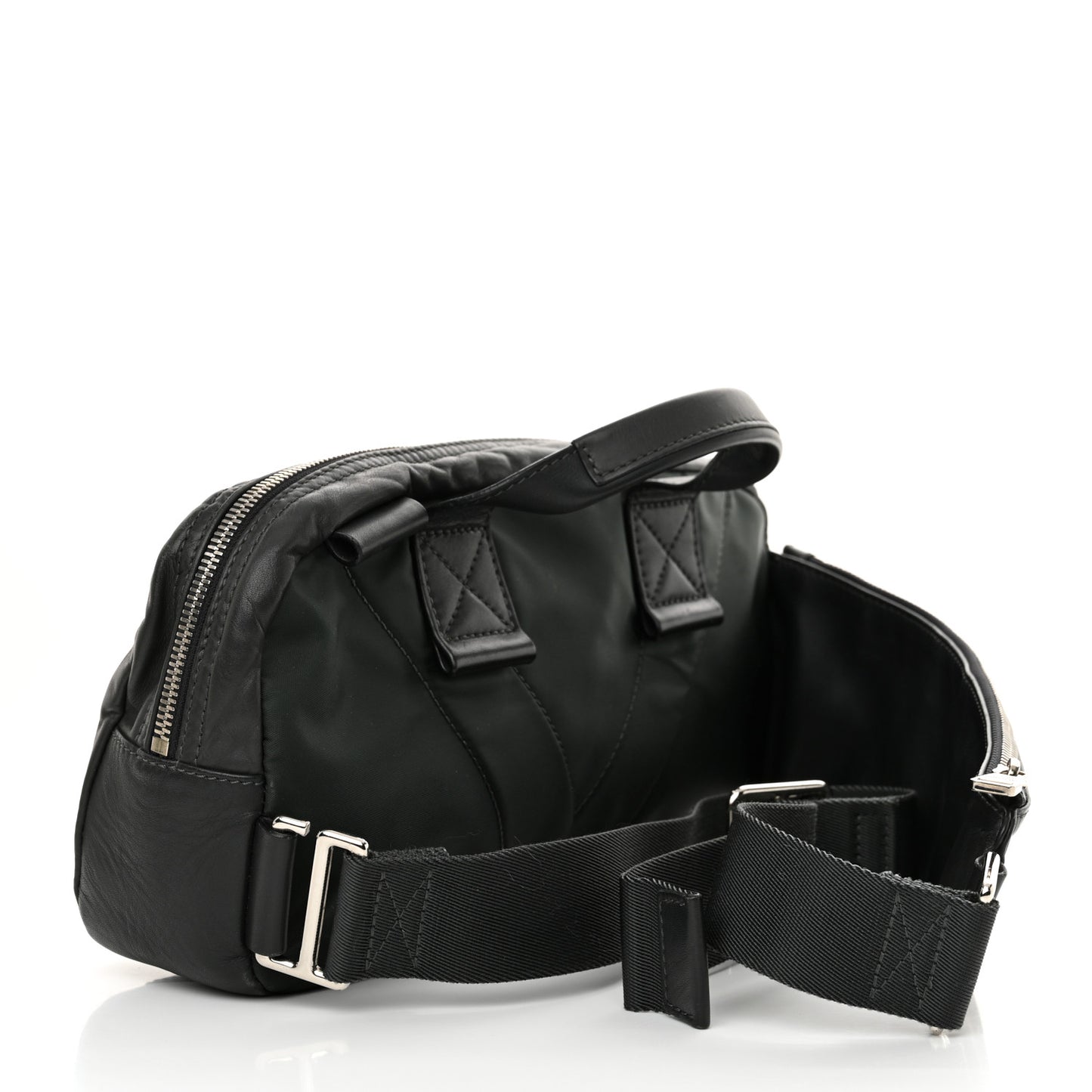 Calfskin Nylon V Line Bumbag Asphalt