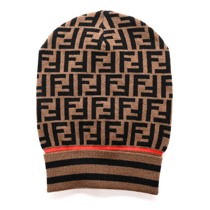 Fendi Cashmere Wool Beanie Tobacco Rosso 1 of 4