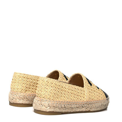 Chanel Braided Fabric Lambskin CC Espadrilles 36 Beige Black 4 of 8