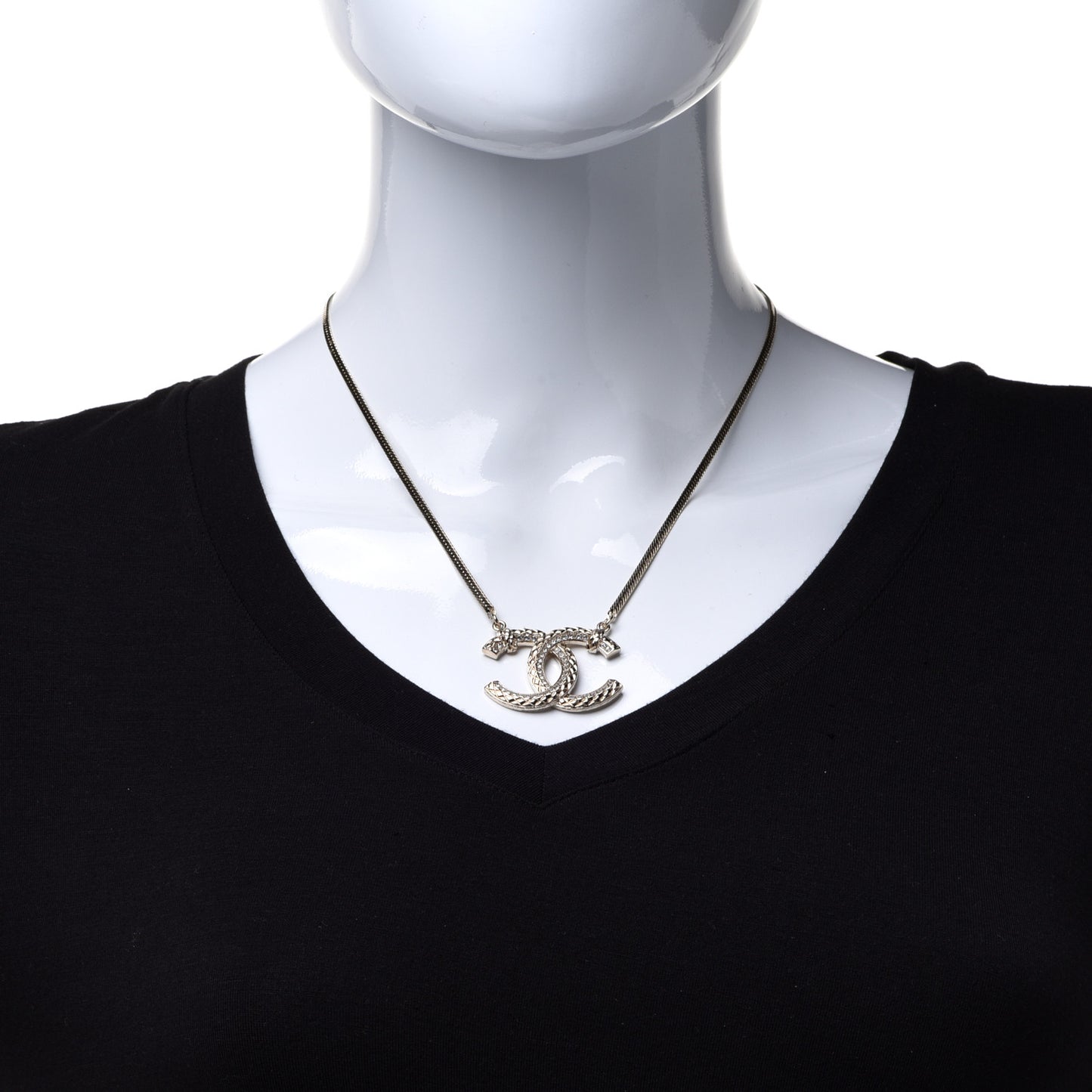 Crystal CC Chain Necklace Gold
