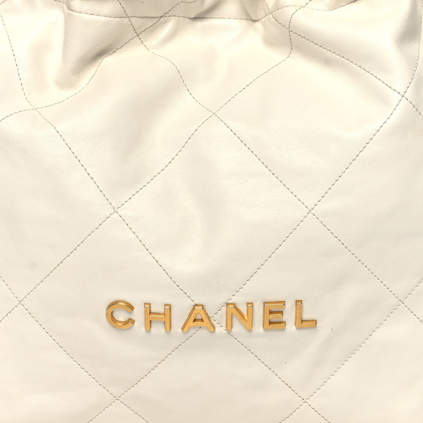 Shiny Calfskin Quilted Chanel 22 White
