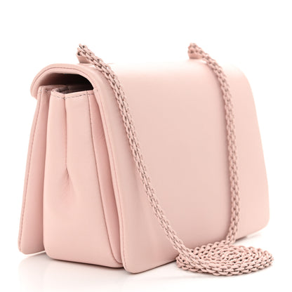 Valentino Garavani Nappa Lacquer Monochrome One Stud Chain Clutch Rose Quartz 3 of 11