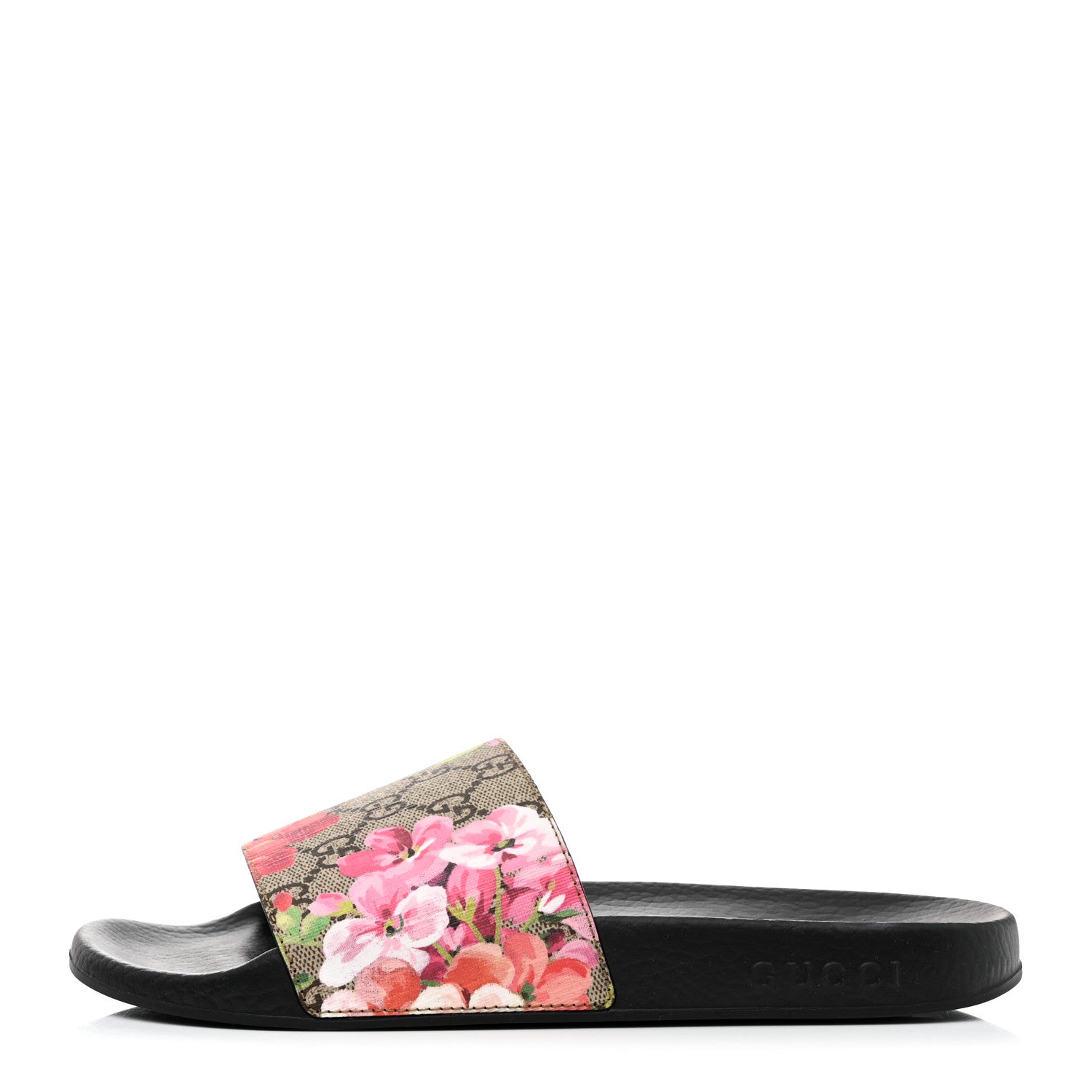 Gucci GG Supreme Monogram Blooms Slide Sandals 39 Beige Multicolor 1 of 8