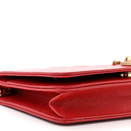 Chanel Caviar Quilted Vintage Mademoiselle Wallet On Chain WOC Red 10 of 11