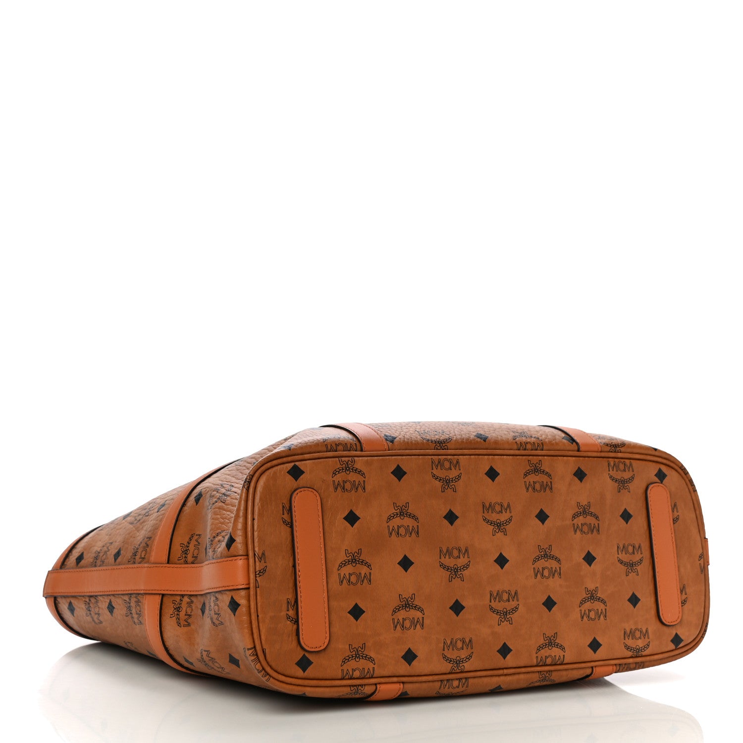 MCM Visetos Medium Delmy Shopper Tote Brown 4 of 9