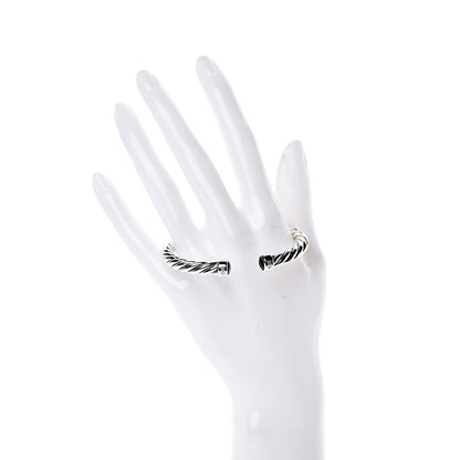 David Yurman Sterling Silver Black Onyx Cable Classic Cuff Bracelet 2 of 4