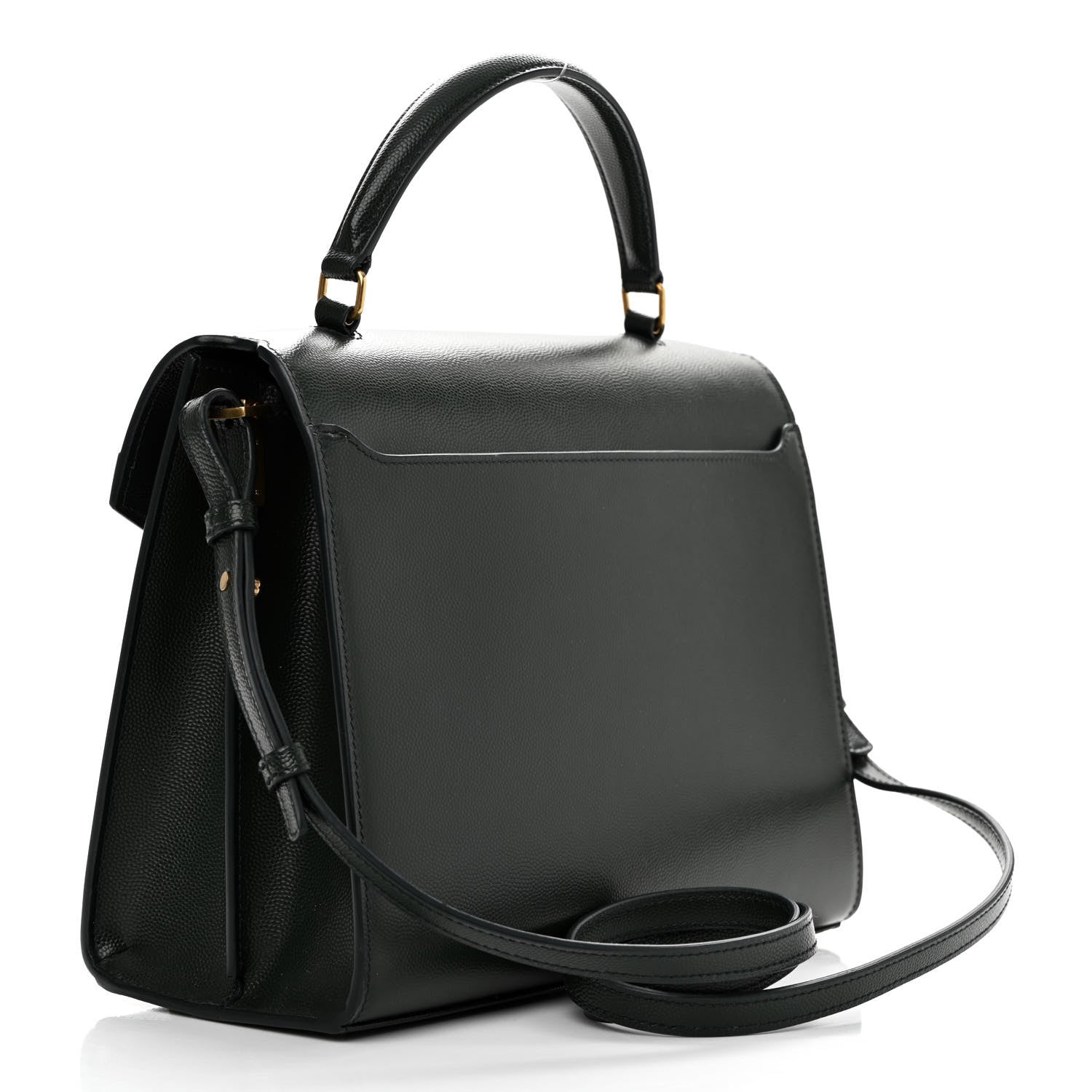 Saint Laurent Grain de Poudre Medium Classic Monogram Cassandra Top Handle Dark Green 3 of 14