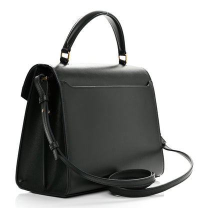 Saint Laurent Grain de Poudre Medium Classic Monogram Cassandra Top Handle Dark Green 3 of 14