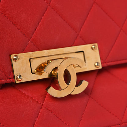 Chanel Lambskin Quilted Large Golden Class Flap Red 26 of 33