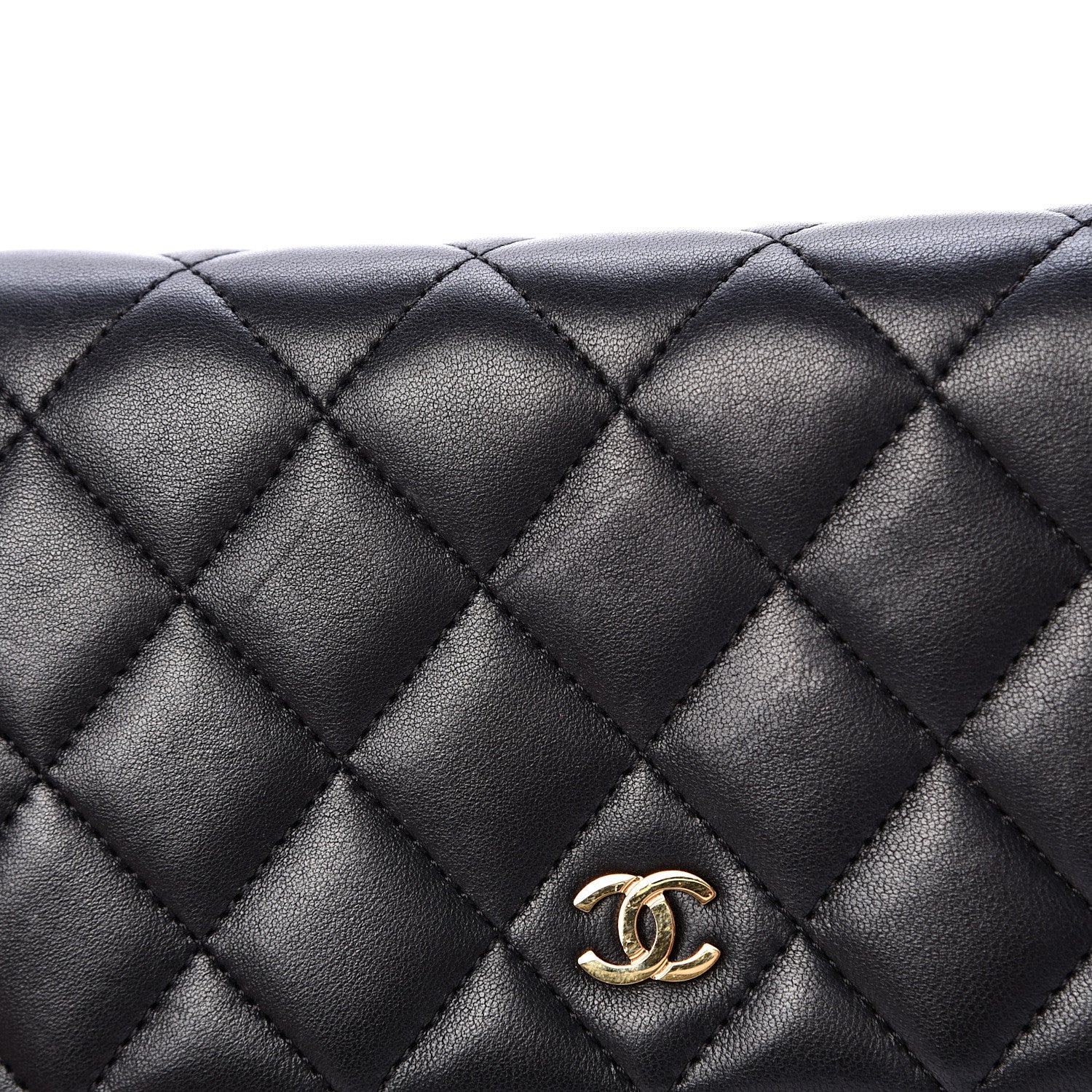 Chanel Lambskin Quilted Wallet On Chain WOC Black 13 of 14