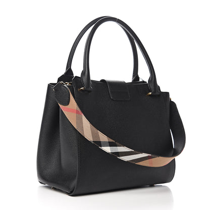 Burberry Soft Grain Calfskin Medium Buckle Tote Black 2 of 9