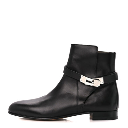 Hermes Calfskin Neo Low Boots 37.5 Black 1 of 8