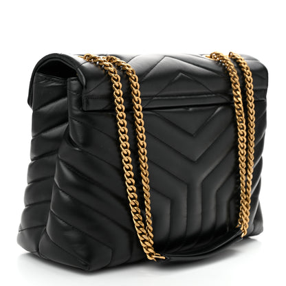Saint Laurent Calfskin Y Quilted Monogram Medium Loulou Chain Satchel Black 3 of 11