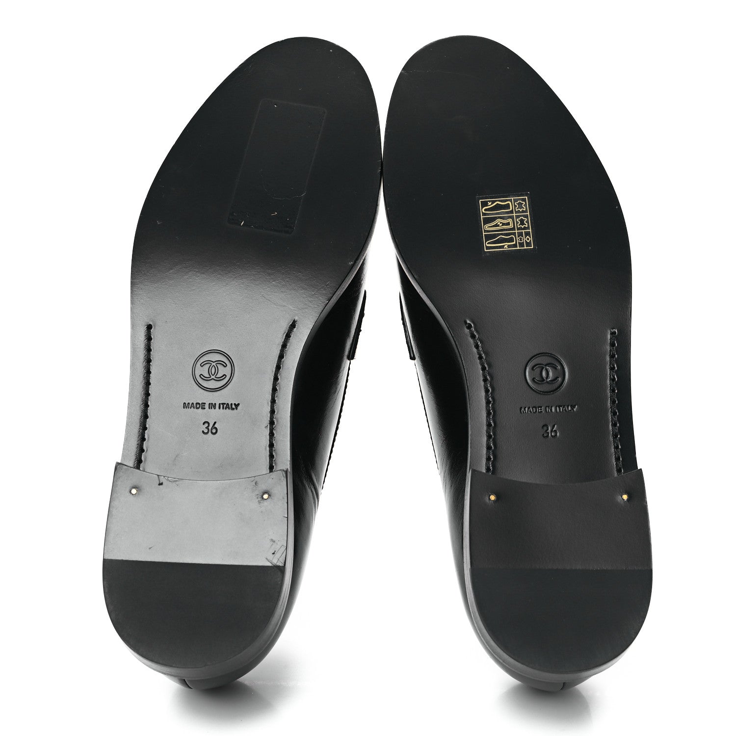 Chanel Shiny Calfskin CC Moccasin Loafers 36 Black 6 of 10