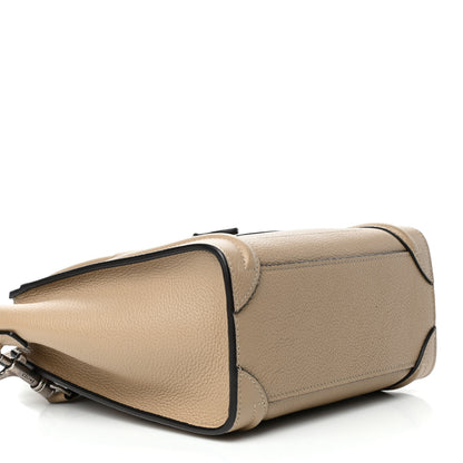 Celine Drummed Calfskin Nano Luggage Dune 3 of 4