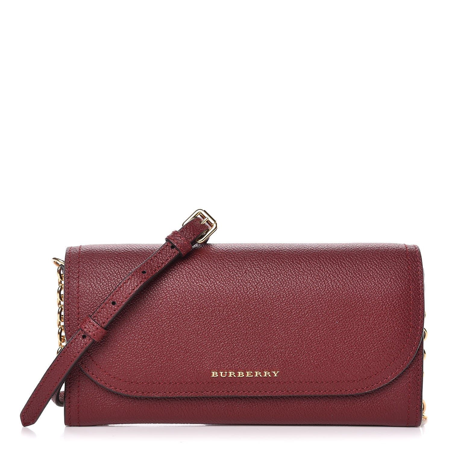 Burberry Grainy Calfskin Henley Wallet On Chain Burgundy 1 of 9