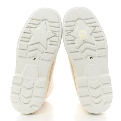 Christian Dior Calfskin Shearling Hike Ankle Boots 37.5 White 5 of 9