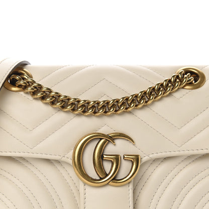 Gucci Calfskin Matelasse Mini GG Marmont Shoulder Bag White 12 of 13