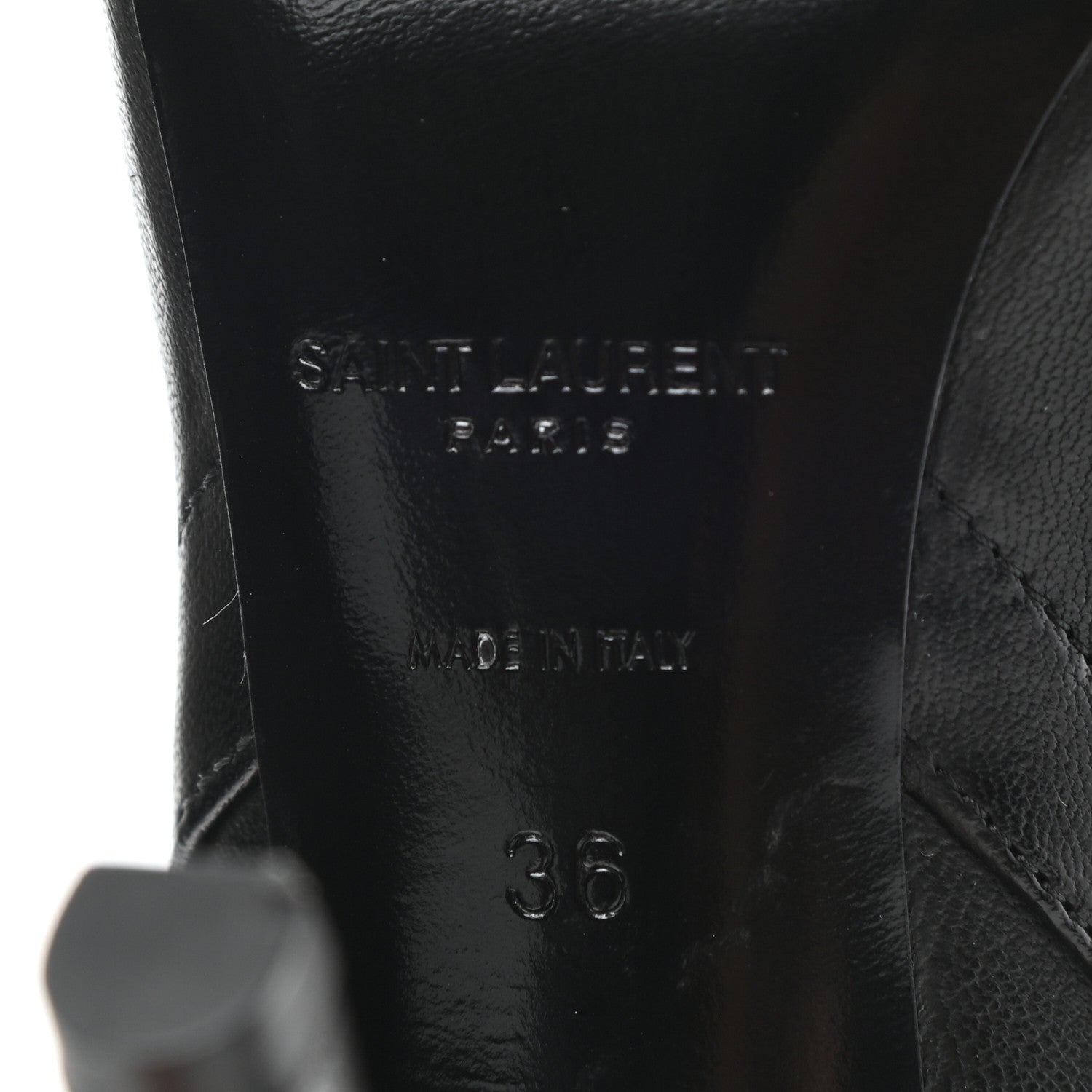 Saint Laurent Nappa Mica Buckle Ankle Booties 36 Black 6 of 9