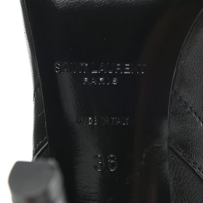 Saint Laurent Nappa Mica Buckle Ankle Booties 36 Black 6 of 9